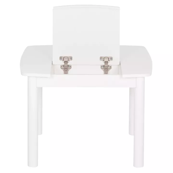 KIDS' TABLE WITH STORAGE SPACE RICKI HM18339.03 MDF & BIRCH WOOD IN WHITE 65x65x47Hcm.