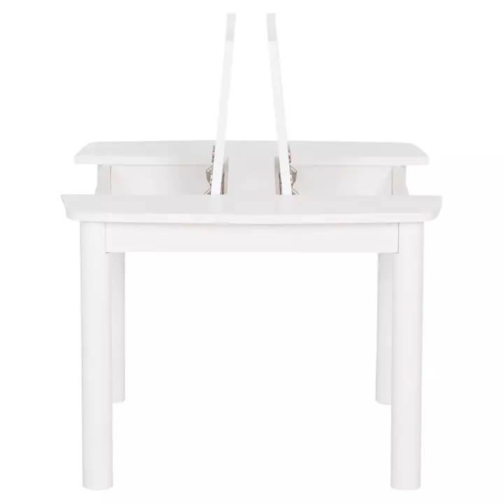 KIDS' TABLE WITH STORAGE SPACE RICKI HM18339.03 MDF & BIRCH WOOD IN WHITE 65x65x47Hcm.