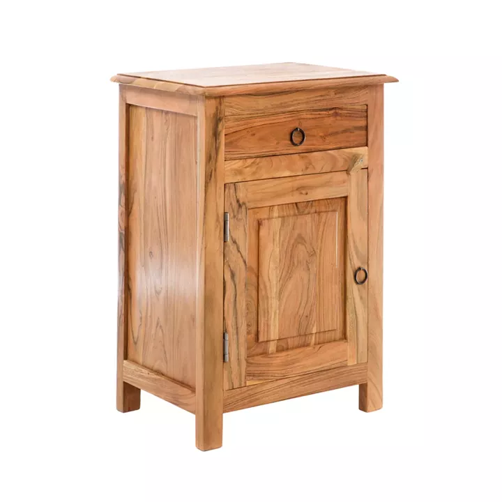 Artekko Attari Καφέ Κομοδίνο από Ξύλο Teak (45x32x66)cm