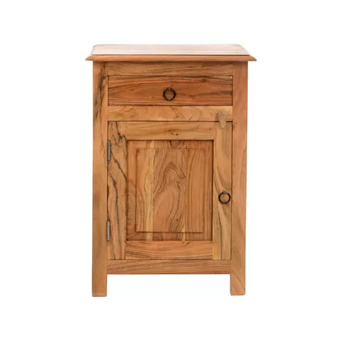 Artekko Attari Καφέ Κομοδίνο από Ξύλο Teak (45x32x66)cm