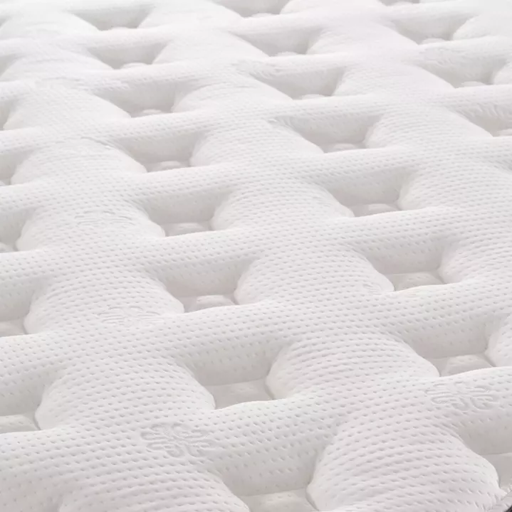 SEMI-DOUBLE BED WITH MATTRESS DOLORES HM10746.03 t.NUBUCK FABRIC IN BEIGE--FOR 120x200cm.