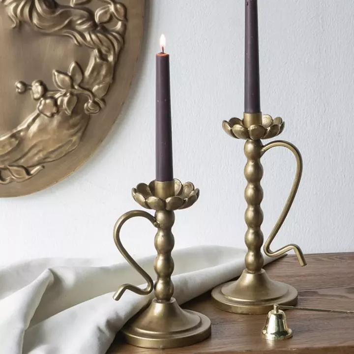 Artekko Solis Χρυσό Μεταλλικό Κηροπήγιο (13.5x11x24.5)cm