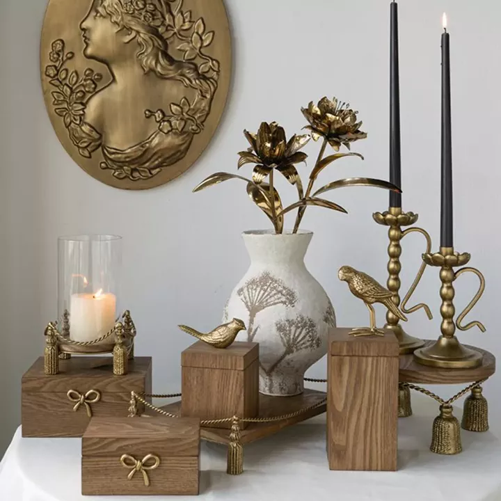 Artekko Solis Χρυσό Μεταλλικό Κηροπήγιο (15.5x15.5x22.5)cm