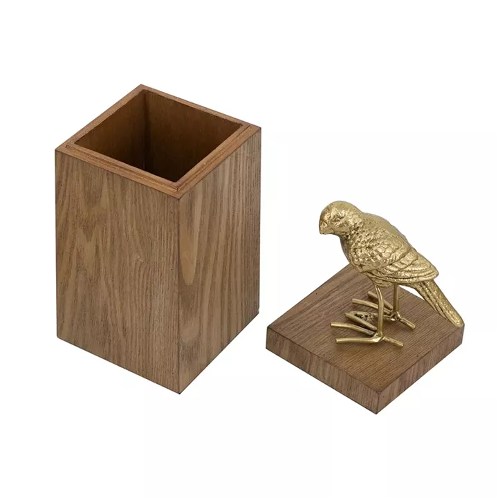 Artekko Solis Καφέ MDF Κοσμηματοθήκη Διακοσμητικό Κουτί (10x10x30)cm