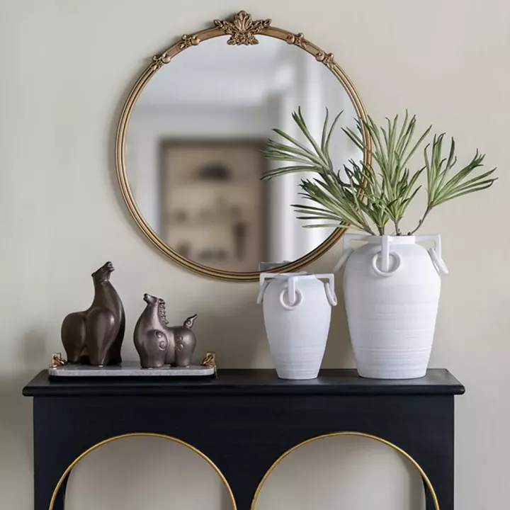 Artekko Mirror Χρυσός MDF Καθρέπτης Τοίχου (76x2.5x79)cm