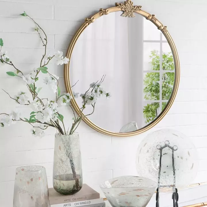 Artekko Mirror Χρυσός MDF Καθρέπτης Τοίχου (76x2.5x79)cm