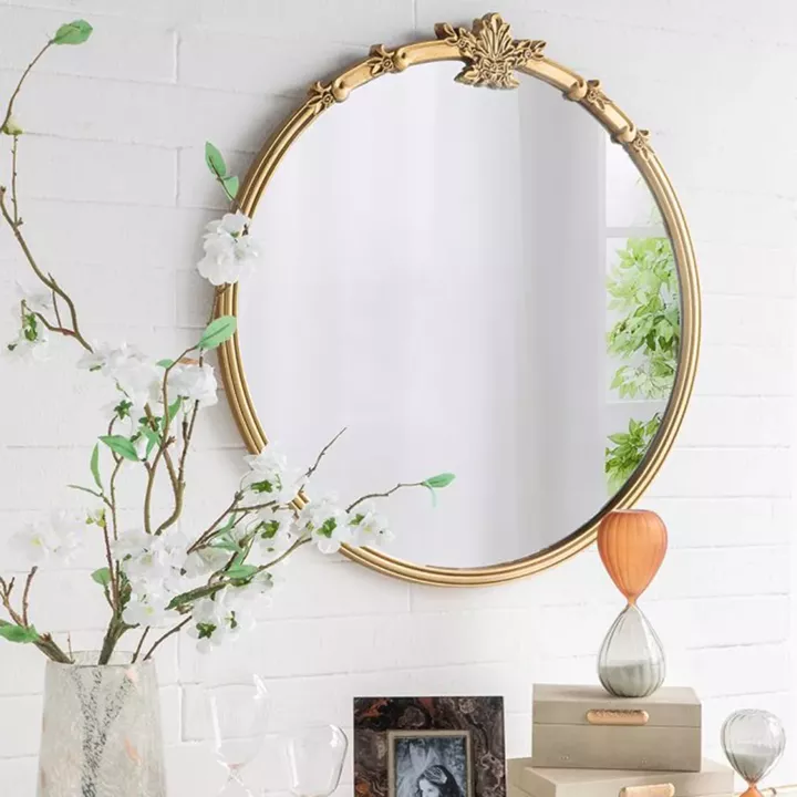 Artekko Mirror Χρυσός MDF Καθρέπτης Τοίχου (76x2.5x79)cm