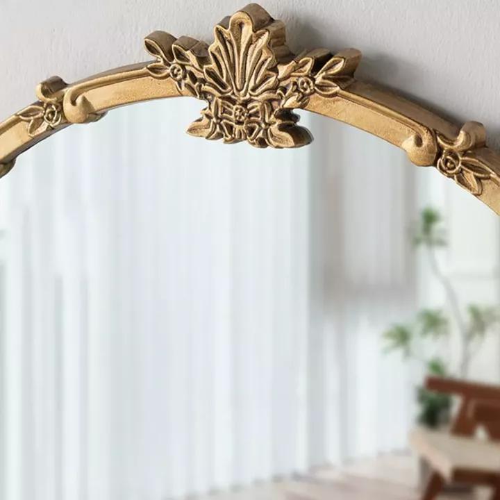 Artekko Mirror Χρυσός MDF Καθρέπτης Τοίχου (76x2.5x79)cm