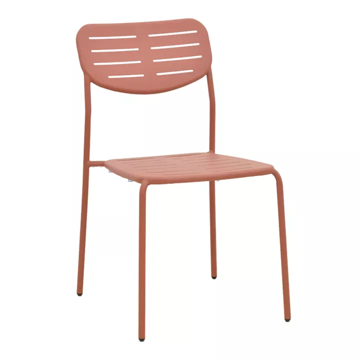 Τραπεζαρία Moraja Deraby I pakoworld σετ 3τεμ terracotta μέταλλο 70x70x73εκ