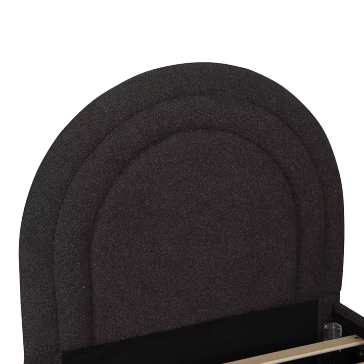 Κρεβάτι Arcuate pakoworld μπουκλέ υφασμα ανθρακί με συρόμενο 90x200εκ