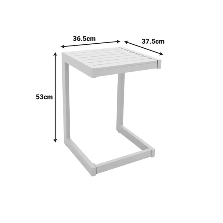 Τραπεζι Aether pakoworld αλουμίνιο σε cappuccino απόχρωση 37.5x36.5x53εκ