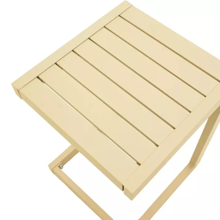 Τραπεζι Aether pakoworld αλουμίνιο σε cappuccino απόχρωση 37.5x36.5x53εκ