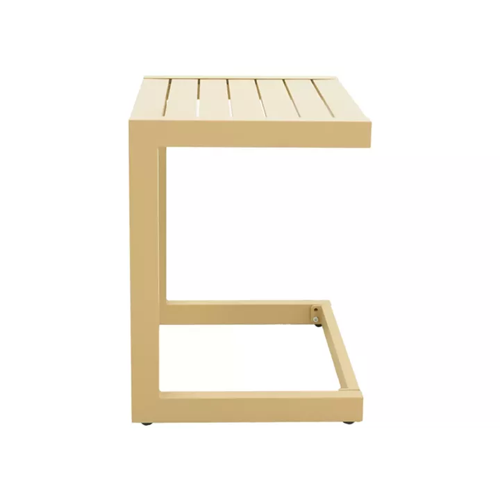 Τραπεζι Aether pakoworld αλουμίνιο σε cappuccino απόχρωση 37.5x36.5x53εκ