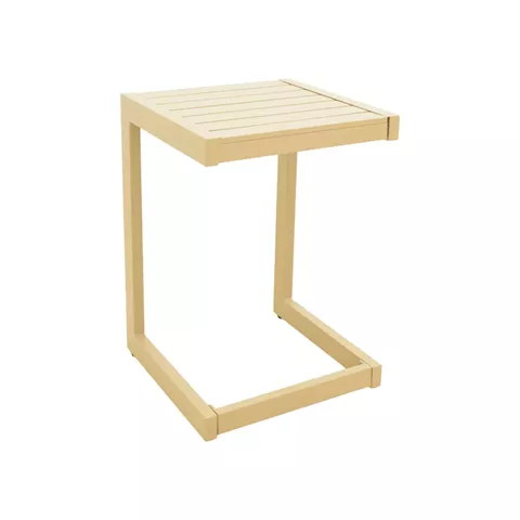 Τραπεζι Aether pakoworld αλουμίνιο σε cappuccino απόχρωση 37.5x36.5x53εκ