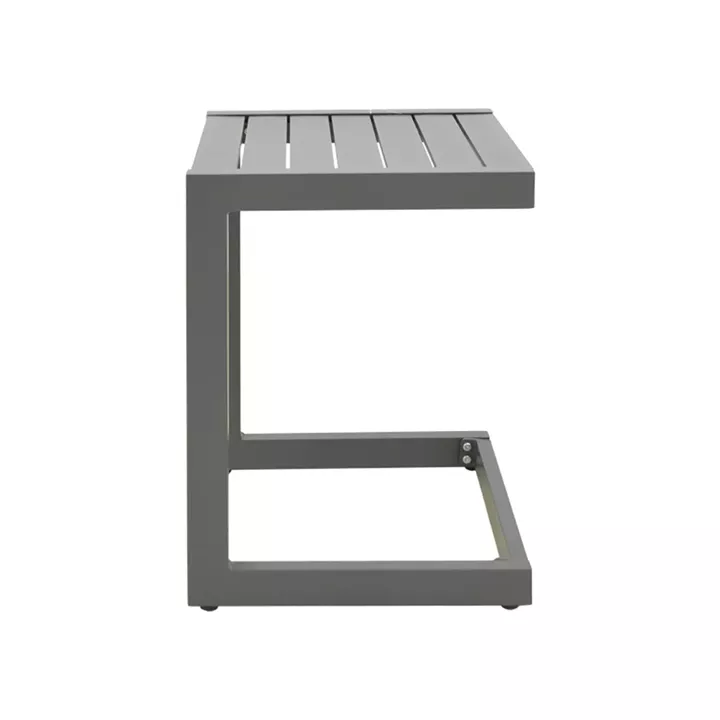 Τραπεζι Aether pakoworld αλουμίνιο σε ανθρακί απόχρωση 37.5x36.5x53εκ