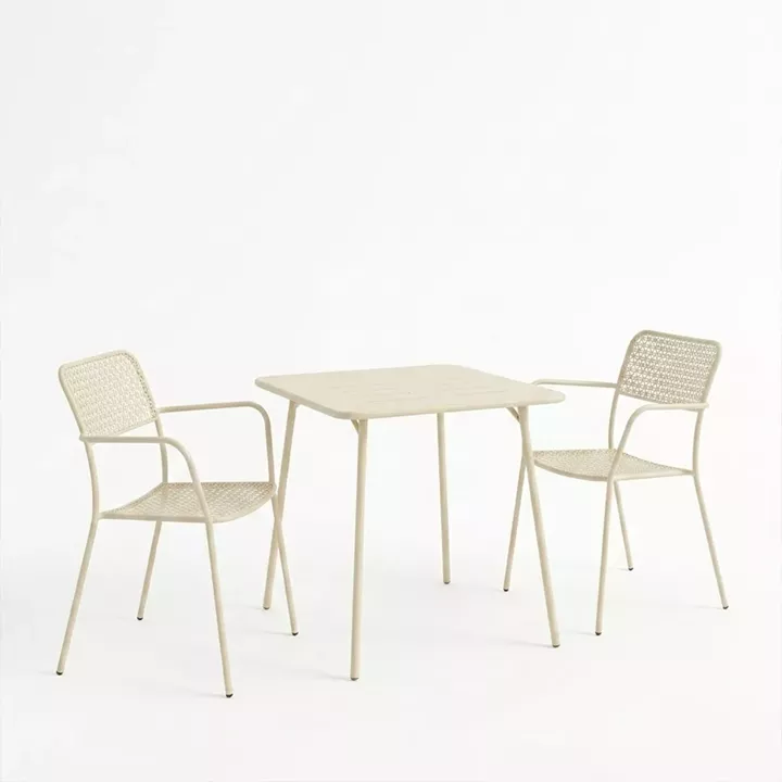 Moraja Federal pakoworld set of 3 pieces cream metal 70x70x73cm