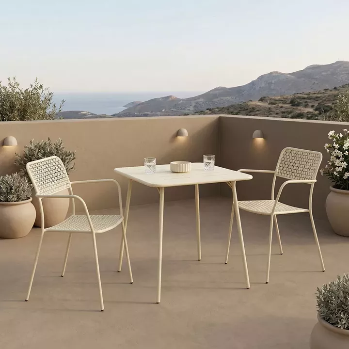 Moraja Federal pakoworld set of 3 pieces cream metal 70x70x73cm