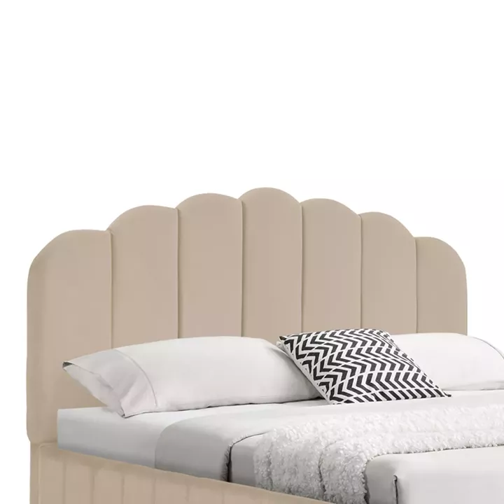 Κρεβάτι Tatiana pakoworld βελούδο μπεζ με αποθηκευτικό χώρο 120x200εκ