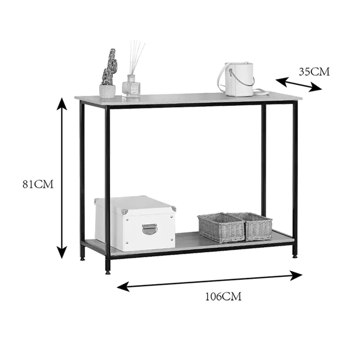 Console Shima pakoworld 2pcs. oak- black metal 106x35x81cm