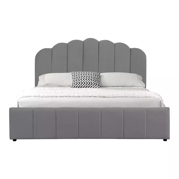 Κρεβάτι Tatiana pakoworld ύφασμα γκρι με αποθηκευτικό χώρο 120x200εκ