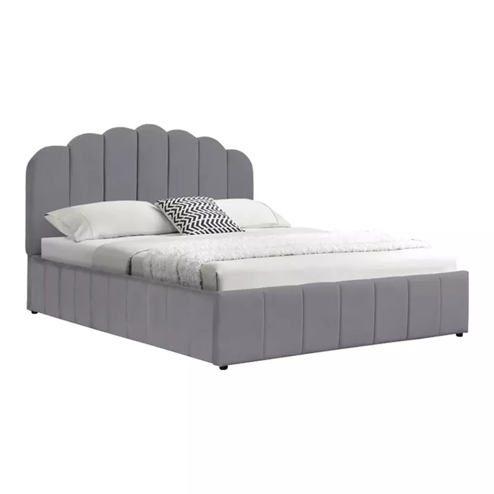 Κρεβάτι Tatiana pakoworld ύφασμα γκρι με αποθηκευτικό χώρο 120x200εκ