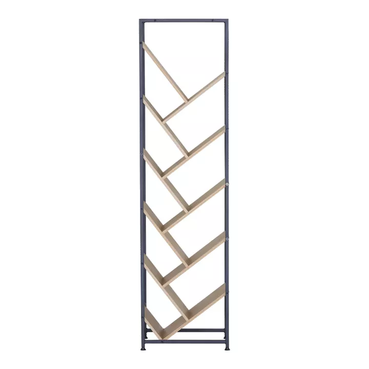 Βιβλιοθήκη Orunta pakoworld oak- μαύρο μέταλλο 40x26.5x150εκ