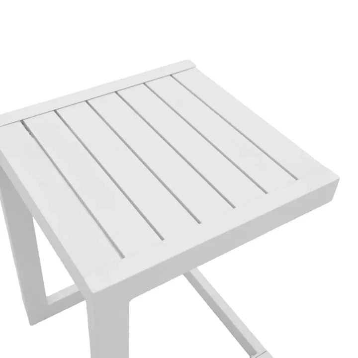 Τραπεζι Aether pakoworld αλουμίνιο σε λευκή απόχρωση 37.5x36.5x53εκ