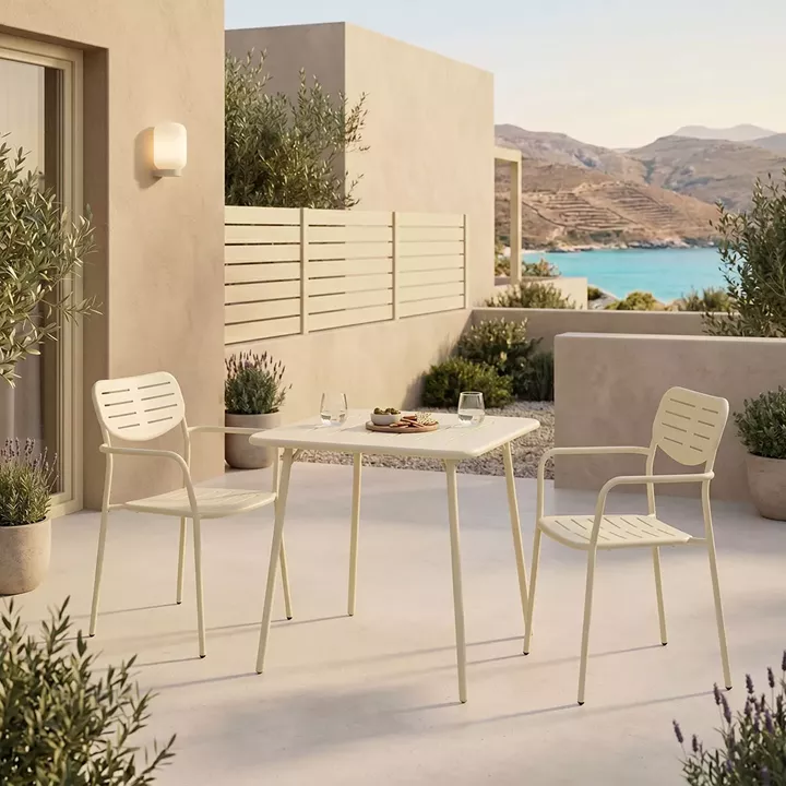 Moraja Deraby pakoworld set of 3 pieces cream metal 70x70x73cm