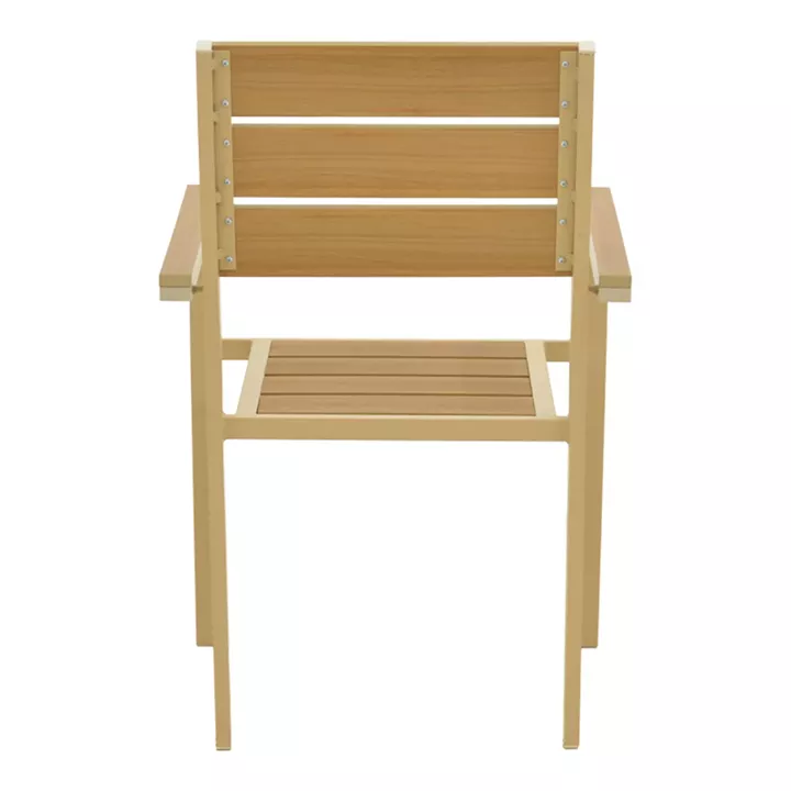 Breze pakoworld stackable armchair plywood in natural-aluminum in cappuccino shade 57.5x60x88cm