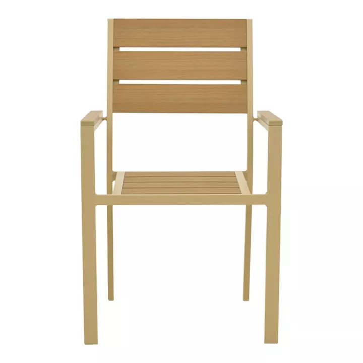 Breze pakoworld stackable armchair plywood in natural-aluminum in cappuccino shade 57.5x60x88cm