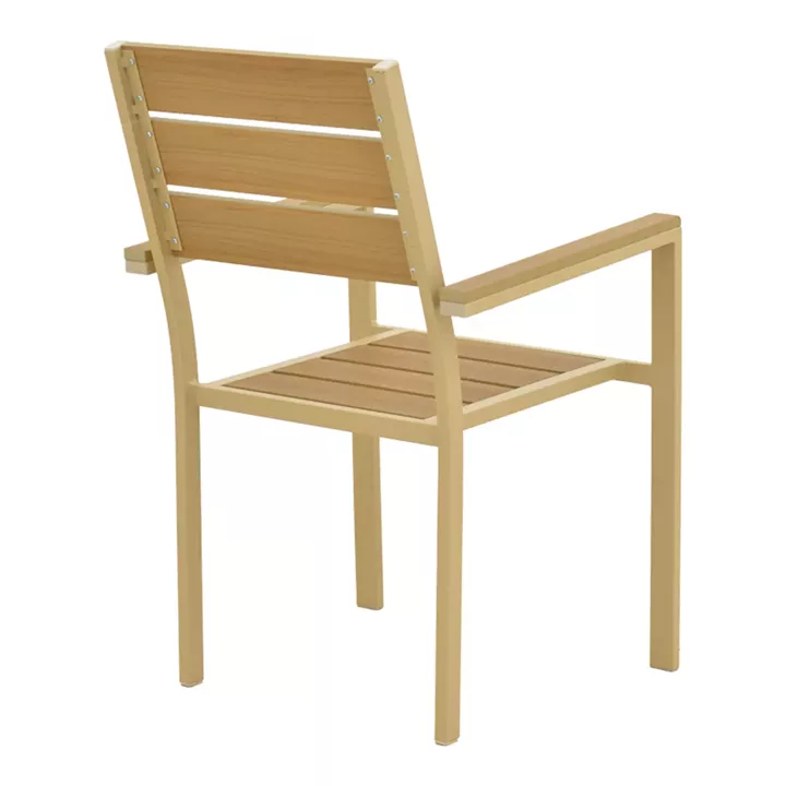 Breze pakoworld stackable armchair plywood in natural-aluminum in cappuccino shade 57.5x60x88cm