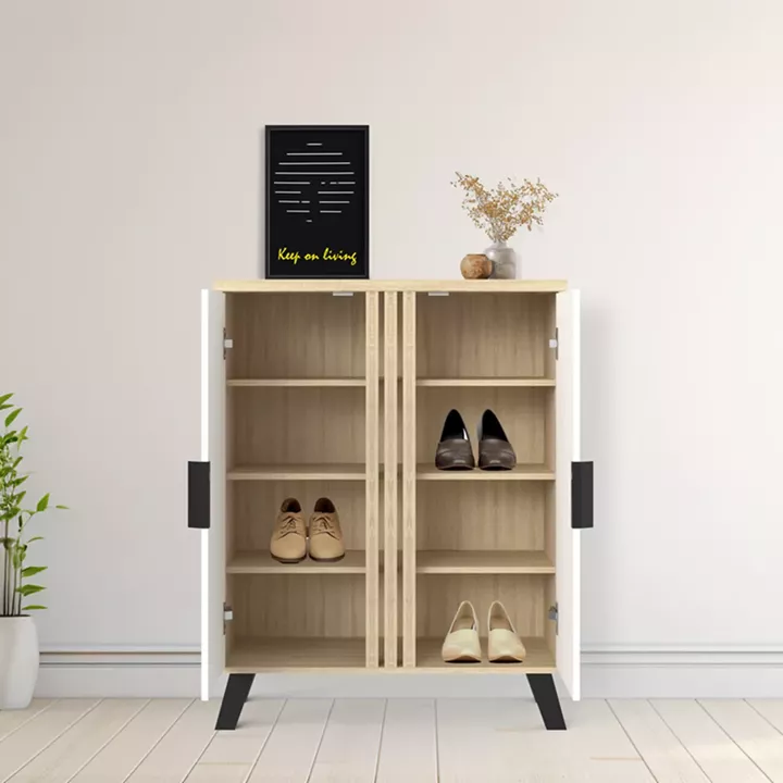 Παπουτσοθήκη-ντουλάπι Shoby pakoworld λευκό-sonoma 70.5x30x91εκ