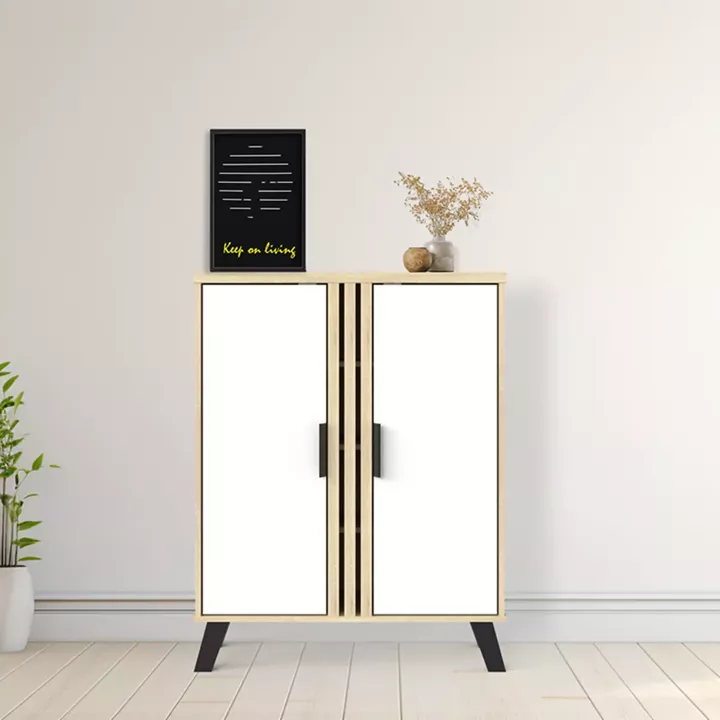 Παπουτσοθήκη-ντουλάπι Shoby pakoworld λευκό-sonoma 70.5x30x91εκ