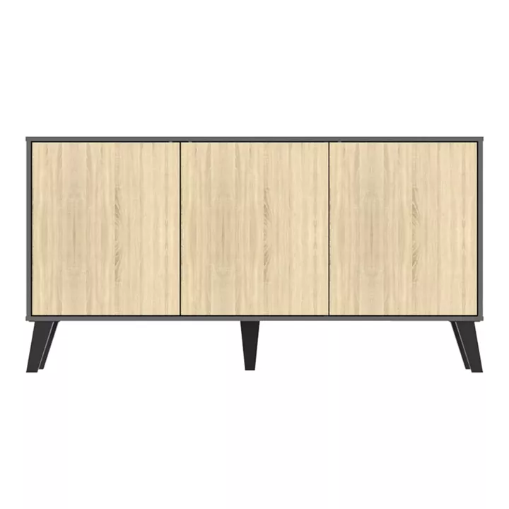 Μπουφές Billie pakoworld ανθρακί-sonoma 149x40x77εκ