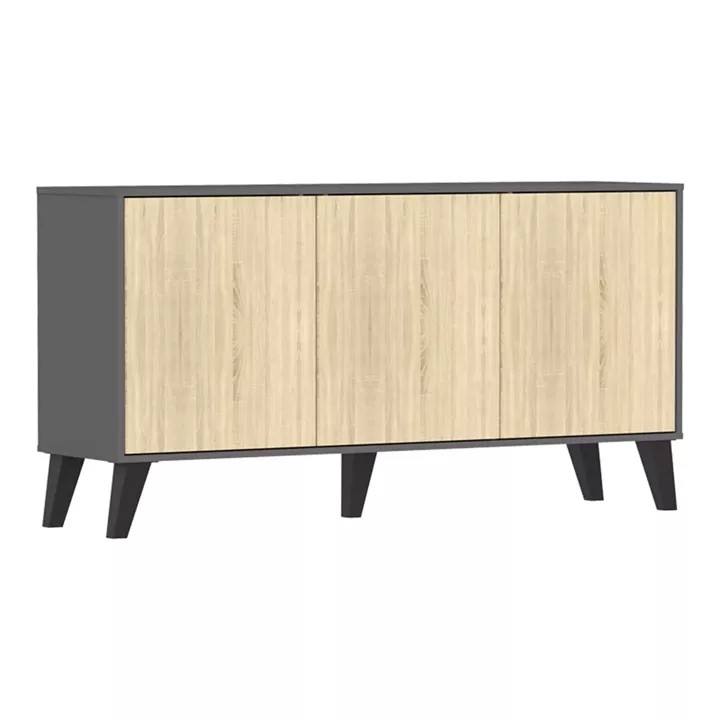 Μπουφές Billie pakoworld ανθρακί-sonoma 149x40x77εκ