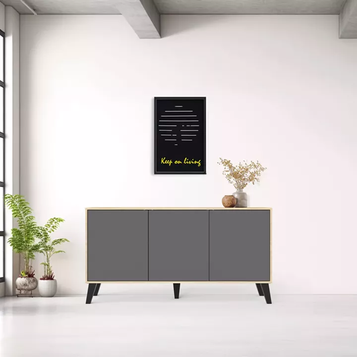 Μπουφές Billie pakoworld sonoma-ανθρακί149x40x77εκ