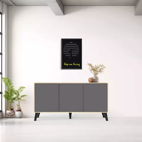 Μπουφές Billie pakoworld sonoma-ανθρακί149x40x77εκ