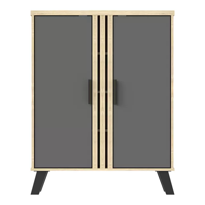 Παπουτσοθήκη-ντουλάπι Shoby pakoworld ανθρακί-sonoma 70.5x30x91εκ