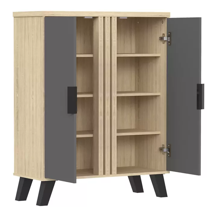 Παπουτσοθήκη-ντουλάπι Shoby pakoworld ανθρακί-sonoma 70.5x30x91εκ