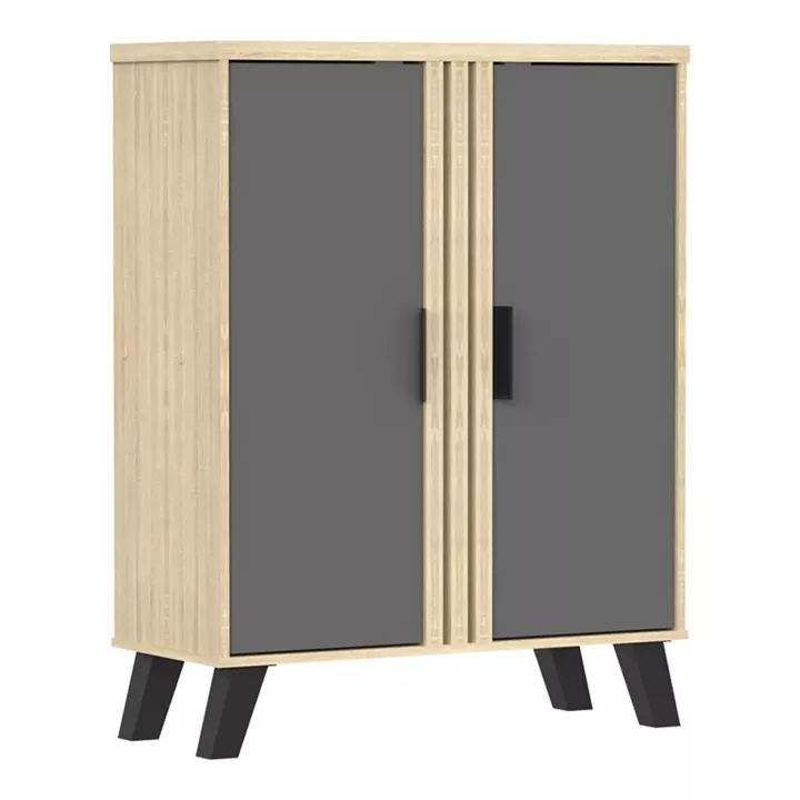 Παπουτσοθήκη-ντουλάπι Shoby pakoworld ανθρακί-sonoma 70.5x30x91εκ