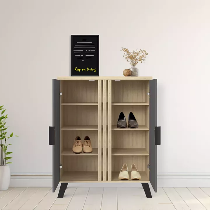 Παπουτσοθήκη-ντουλάπι Shoby pakoworld ανθρακί-sonoma 70.5x30x91εκ