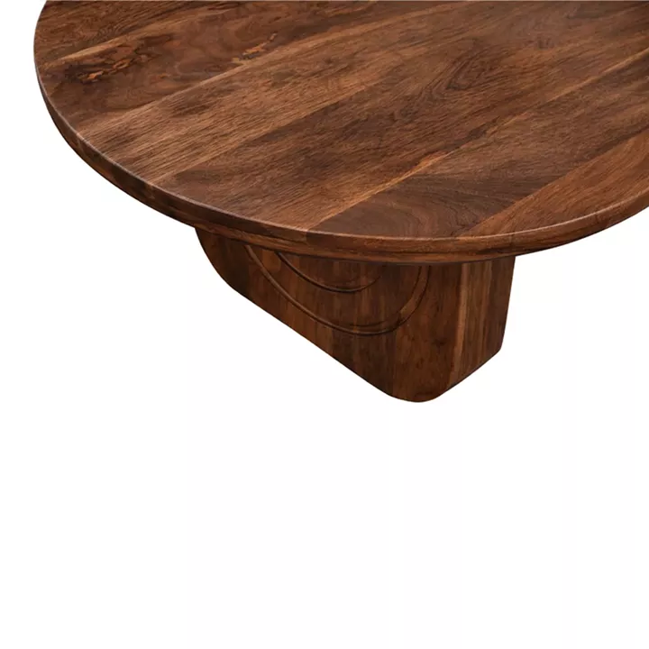 Coffee table Kane pakoworld solid acacia wood in walnut color 110x72x38cm