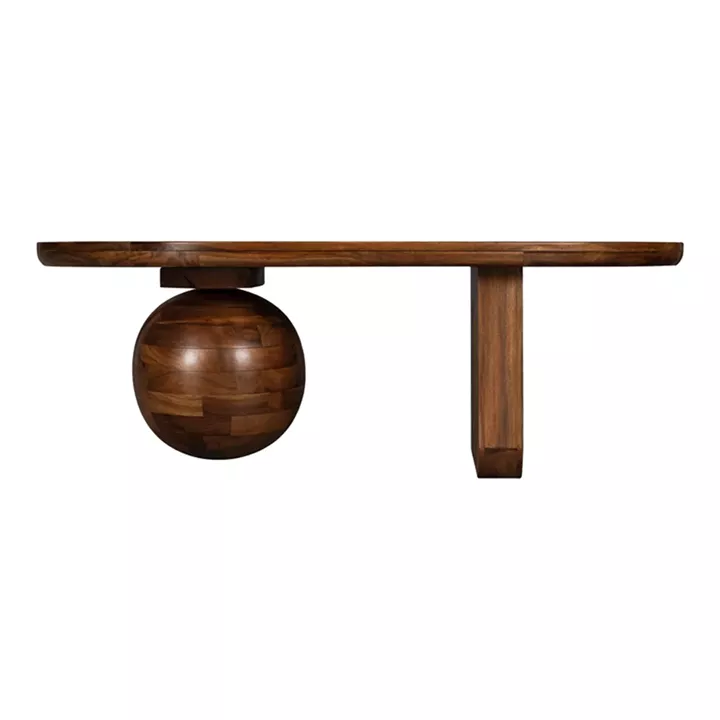 Coffee table Kane pakoworld solid acacia wood in walnut color 110x72x38cm