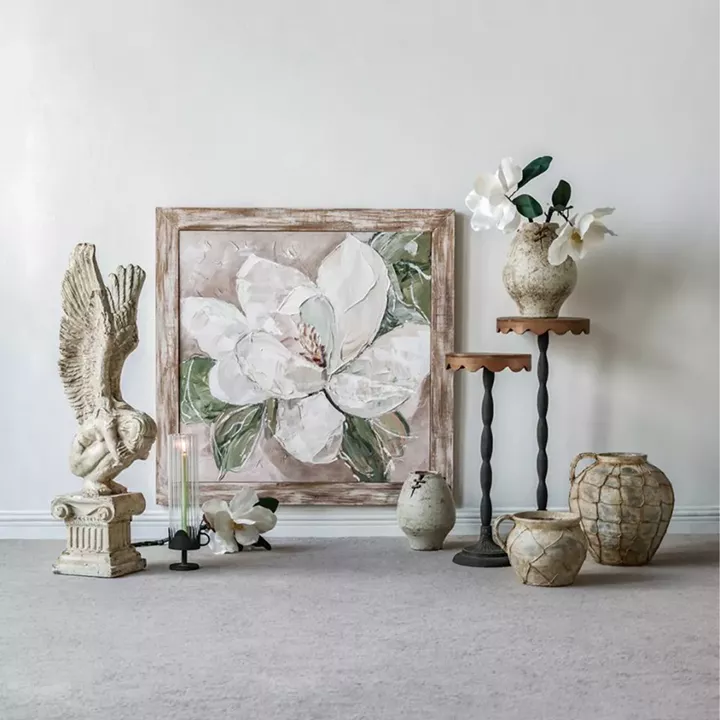 Artekko Solis Καφέ Βοηθητικό Τραπέζι από Ξύλο Ελάτης με Μαύρη Μεταλλική Βάση (26.3x26.3x64.5)cm