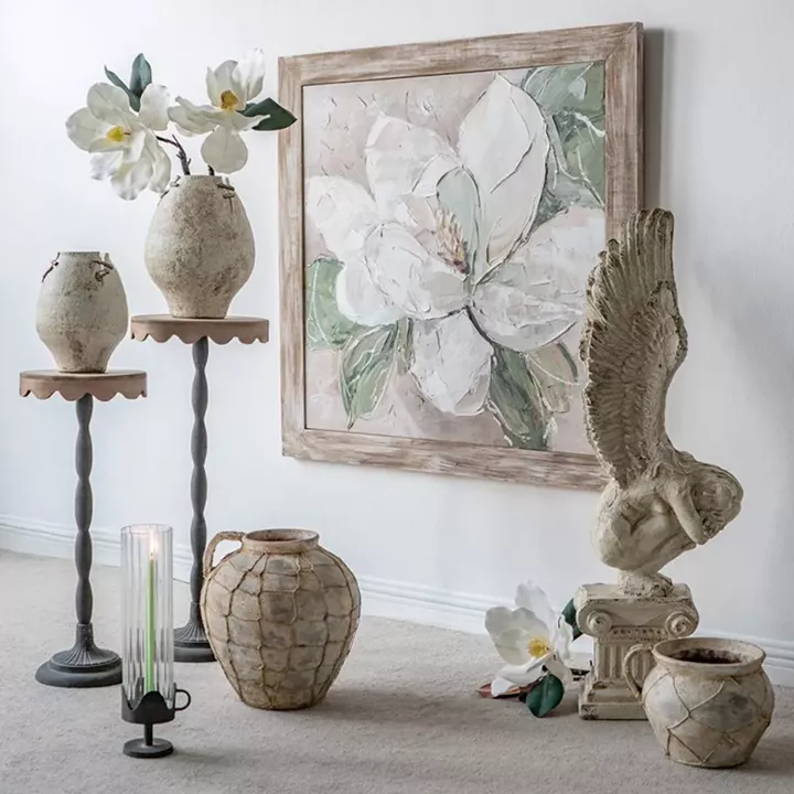 Artekko Solis Καφέ Βοηθητικό Τραπέζι από Ξύλο Ελάτης με Μαύρη Μεταλλική Βάση (26.3x26.3x64.5)cm