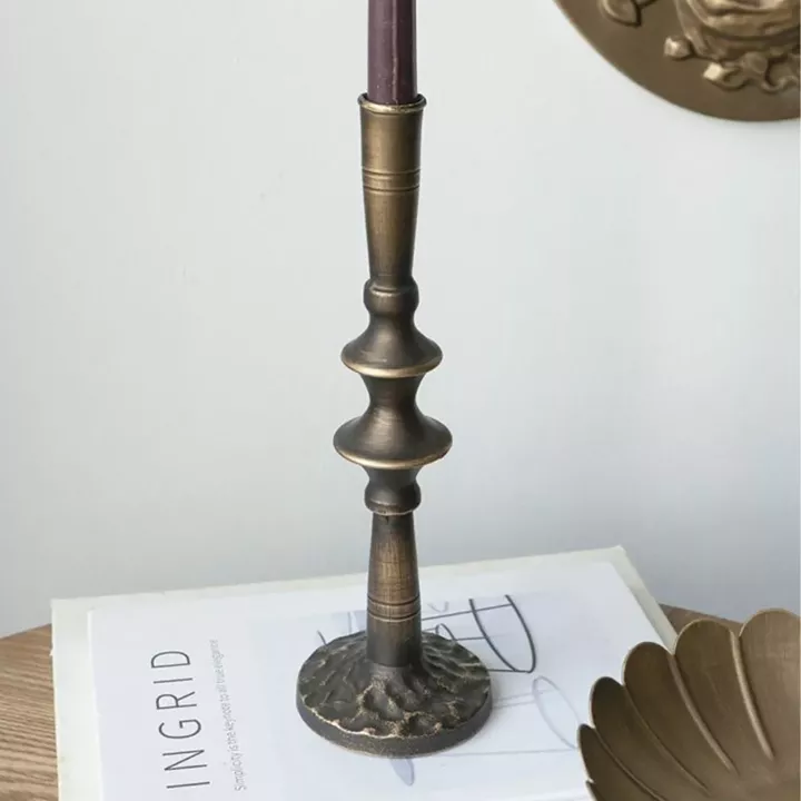 Artekko Solis Μεταλλικό Κηροπήγιο Μαύρο με Χρυσό (9x9x28.5)cm