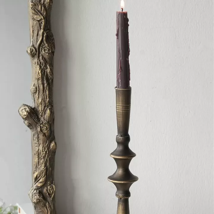 Artekko Solis Μεταλλικό Κηροπήγιο Μαύρο με Χρυσό (9x9x28.5)cm