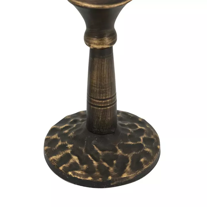 Artekko Solis Μεταλλικό Κηροπήγιο Μαύρο με Χρυσό (9x9x28.5)cm