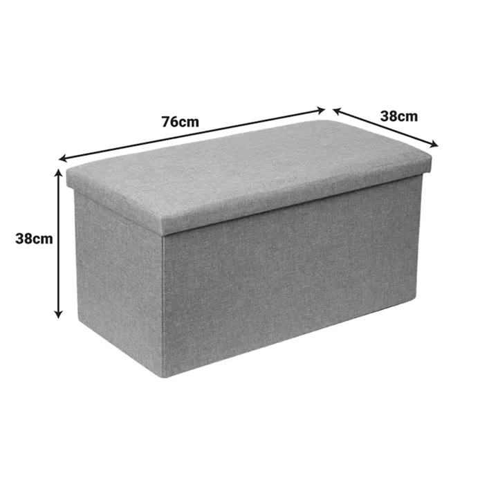 Stool-trunk Greatness pakoworld fabric beige-brown 76x38x38cm