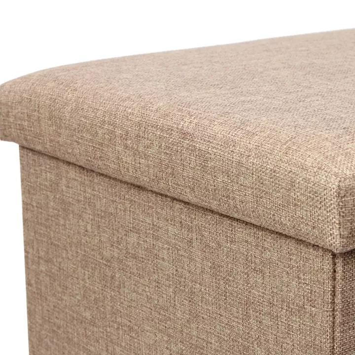 Stool-trunk Greatness pakoworld fabric beige-brown 76x38x38cm